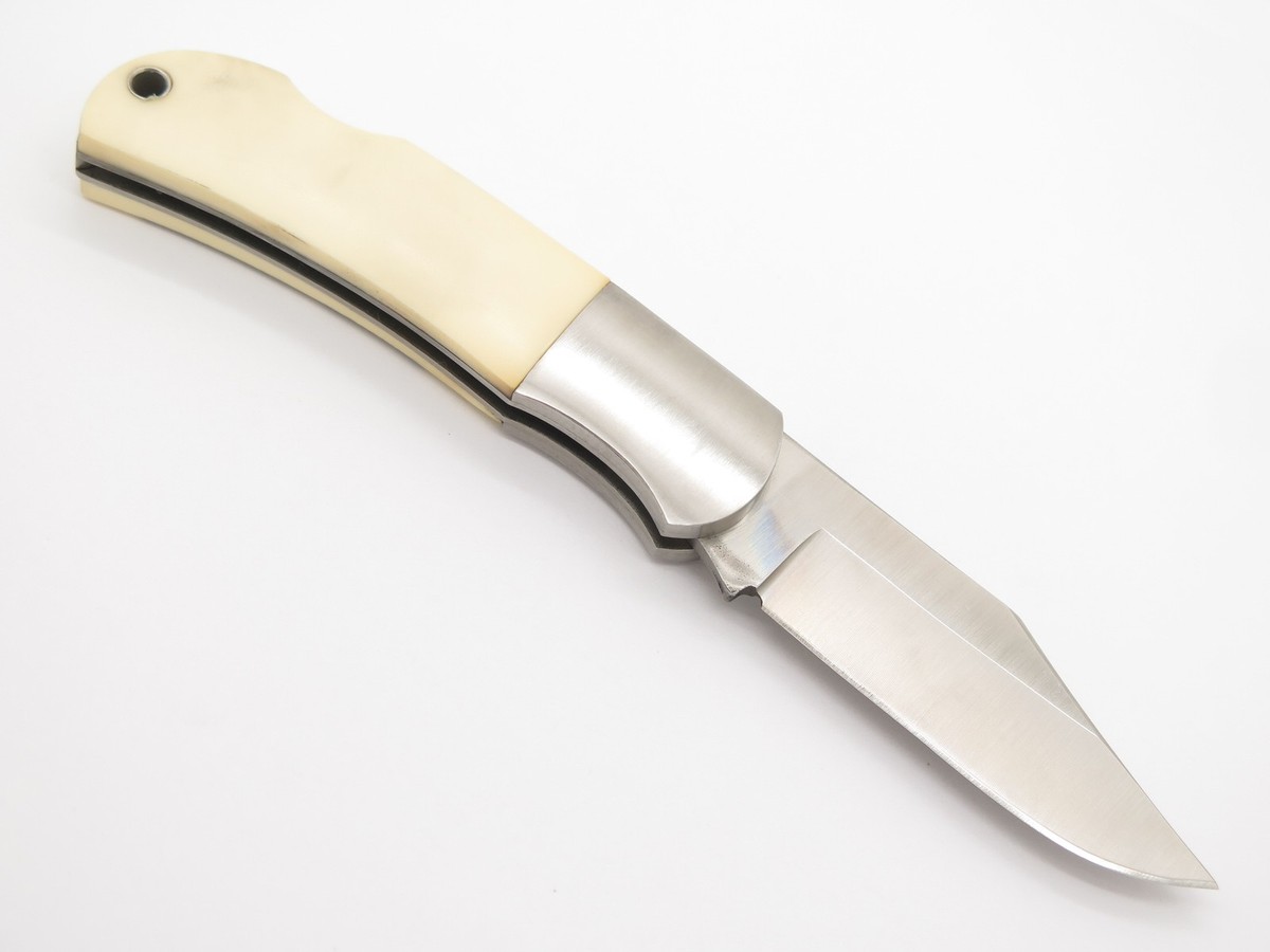 Vtg Explorer G Sakai Seki Japan Eagle Scrimshaw Folding Lockback