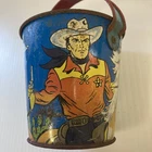 Lone Ranger / Cowboy / Ohio Art Tin Lithograph Sand Pail F5-31