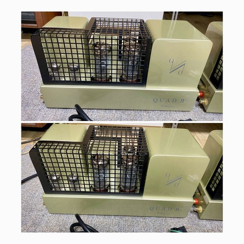 QUAD II Classic Vacuum Tube Mono Power Amplifier Pair Tested Working