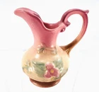 Vintage HULL Art Pottery USA 3T - 4 1/2" Pink Water Lilly Ewer Pitcher Vase USA