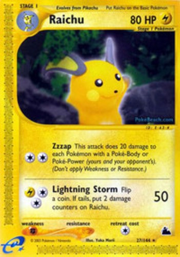 Raichu - 27/144 - Rare - NM - Skyridge