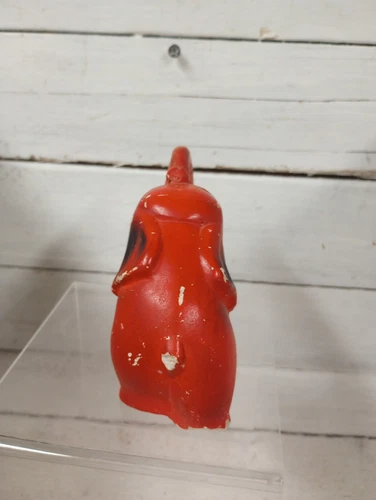 Vintage Chalkware Elephant, Circus Elephant Figurine Black and Red. - Picture 4 of 9