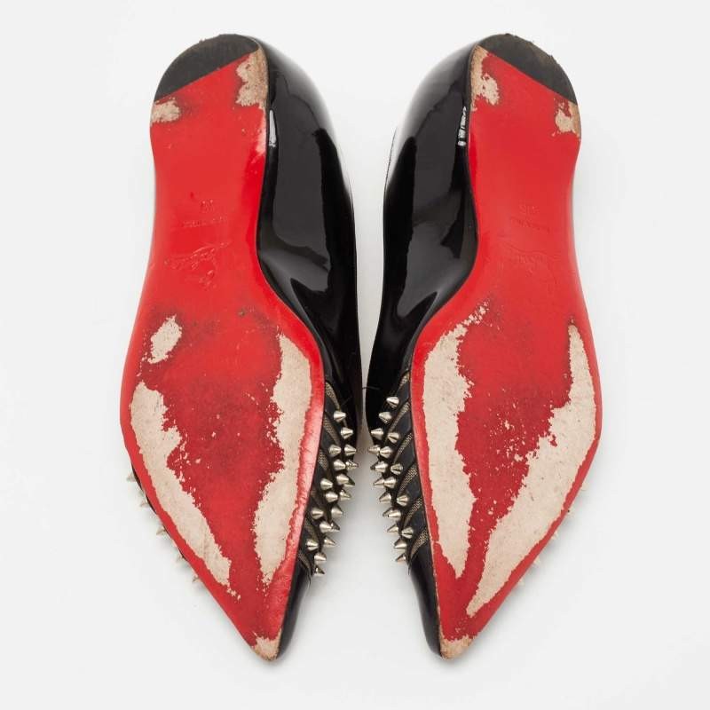 Christian Louboutin Bareta Size 35 Black Mesh and Patent Leather Ballet Flats image 6