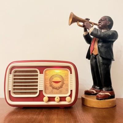 Vintage Radio Armstrong Baby Typ Fünfzigerjahre Röhren Bakelit Rot Selten