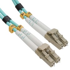 Image of OM3 Aqua Fibre Optic LC LC Duplex MM 50 125 Patch LSZH Cable 15m