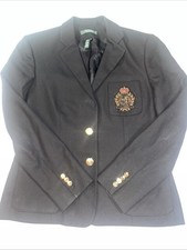 Lauren Ralph Lauren Women s Blazer 8 Black Wool Gold Button Equestrian