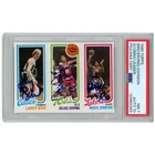 Larry Bird Magic Johnson Julius Erving Signed 1980 Topps PSA 7 Auto10 Slab 53274