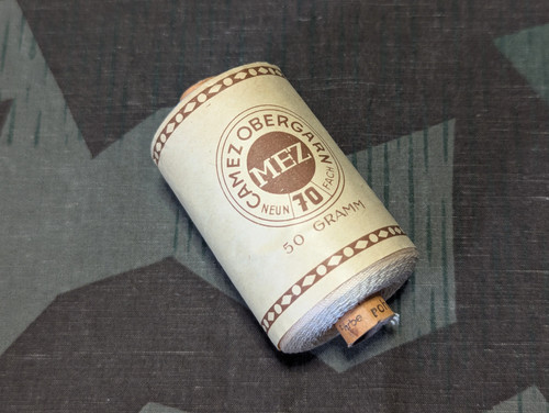 Vintage 1930s 1940s German Thread MEZ Z-twist Ersatz Raw Gray WWII Sewing White