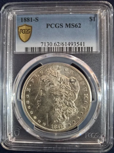1881-S Morgan Silver Dollar - PCGS GOLD SHIELD MS62 - GORGEOUS and Affordable.
