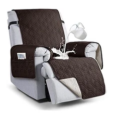  100% Waterproof Recliner Chair Covers, Recliner Cover Non-Slip 23.6" Chocolate