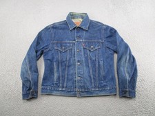 Levis Jacket VTG 70s Type 3 USA Made Blue Jean Denim Size 44 Trucker 70506-0216