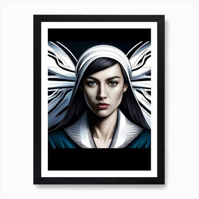 Nun AI Art Print Framed Wall Art Poster Canvas Print Picture