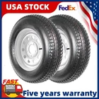 2PCS Trailer Tires ST205/75D15 5 Lug on 4.5" 15" Fuel-saving for Cargo/Utility