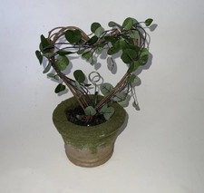 Artificial Heart Topiary In Pot 8-Inch Green Leaf Table Centerpiece Wedding