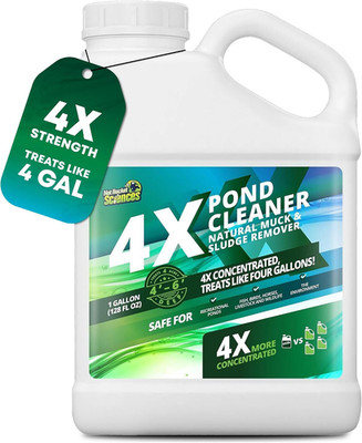 4X Pond Cleaner - Reduces Muck & Sludge for a Clean, Natural Look - Super Concen