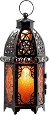 Vintage Large Size Decorative Moroccan Candle Lantern 12.8’’ Metal
