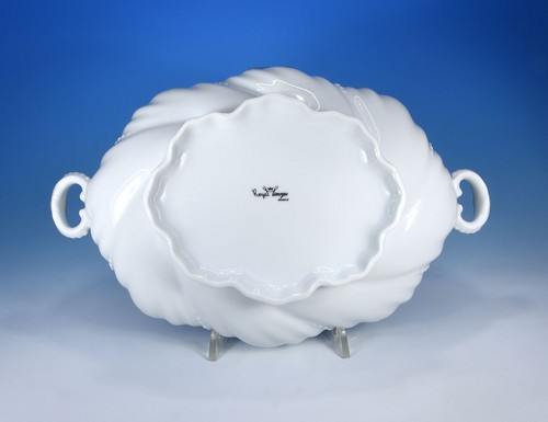 Royal Limoges "Ocean Le Blanc" Deckelschale 30 x 19 cm. - Bild 3 von 3