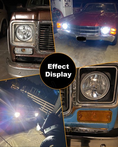 H6014 H6015 H6024 7" Halo LED Head Lights Lamps H4 Conversion Pairs Set Chrome - Picture 9 of 22
