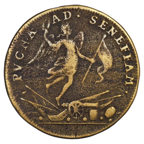 Frankreich - Nürnberger Token Ludwig XIV. - Flandern - Pucna ad Seneffam 1674 Messing  - Bild 2 von 2