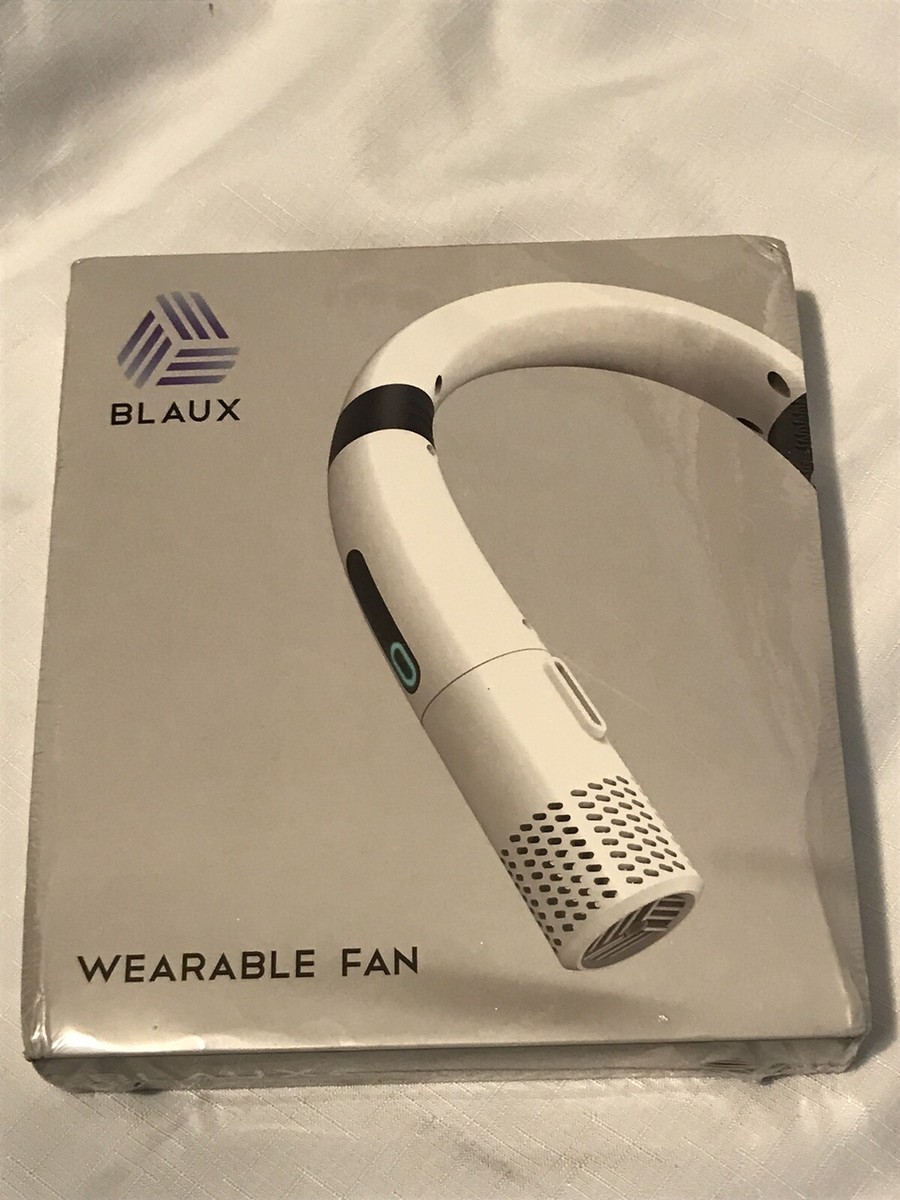 BLAUX Wearable AC Rechargeable Lithium Ion Portable Neck Fan Speed New NIB