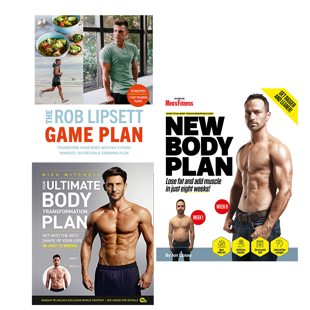 Rob Lipsett Game,Ultimate Body Transformation,New Body Plan, 3 Books Set PB NEW