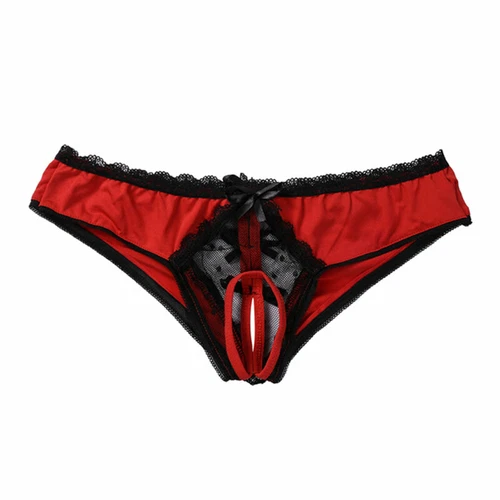 Damen-Spitzenhöschen schrittweise Unterwäsche-Tangas Dessous G-String Blumenmuster-Slips - Bild 2 von 14