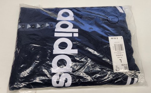 Adidas Men's Essentials 3-Stripe Pullover Fleece Hoodie Sweatshirt Sz Large Navy - Picture 4 of 4