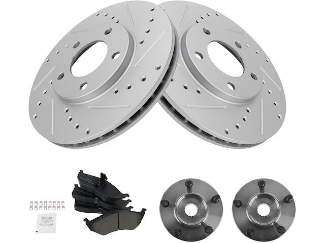 Front Brake Pad and Rotor and Wheel Hub Kit fits Grand Caravan 1996-2000 37BRYT