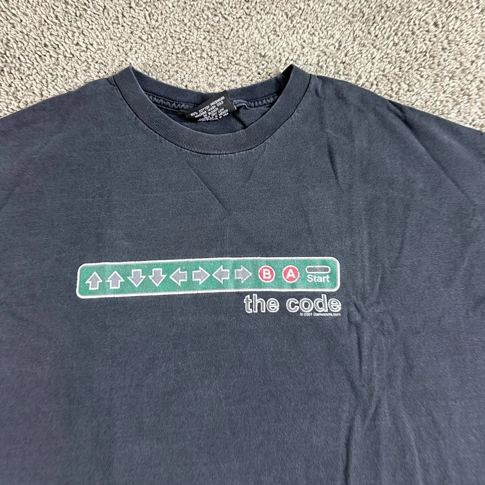 复古游戏皮肤 Konami Code 衬衫男式 XL 黑色复古短袖玩家阅读 — 第 3/4 张图片
