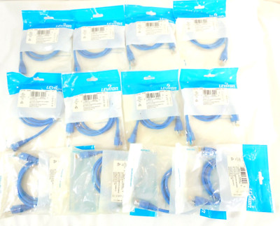 Cat5e Gigamax UTP Patch Cord 3 ft Leviton 5G460-3L Blue - QUANTITY OF 12