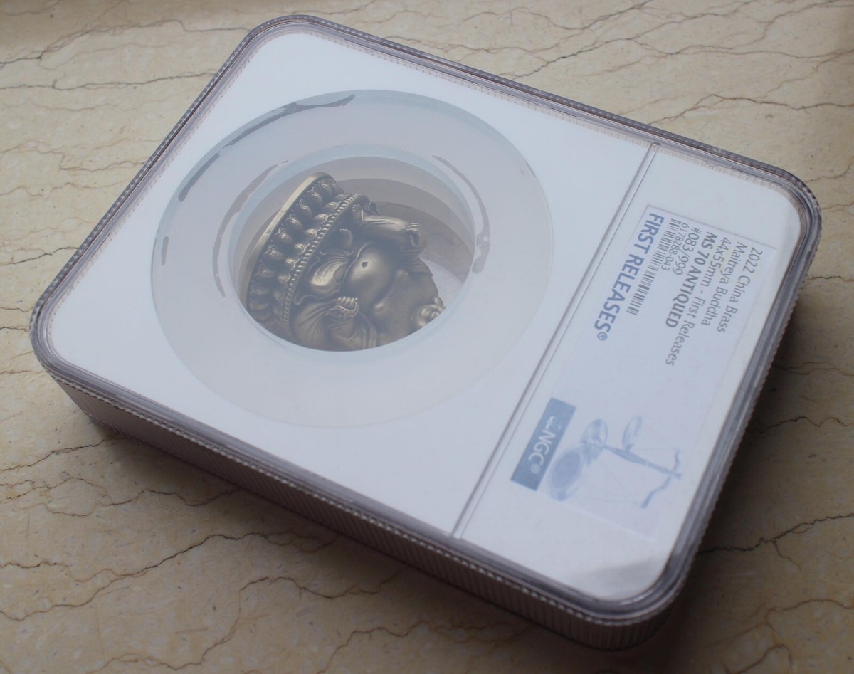 NGC MS70 2022 China Brass 3D Medal - Maitreya Buddha | eBay