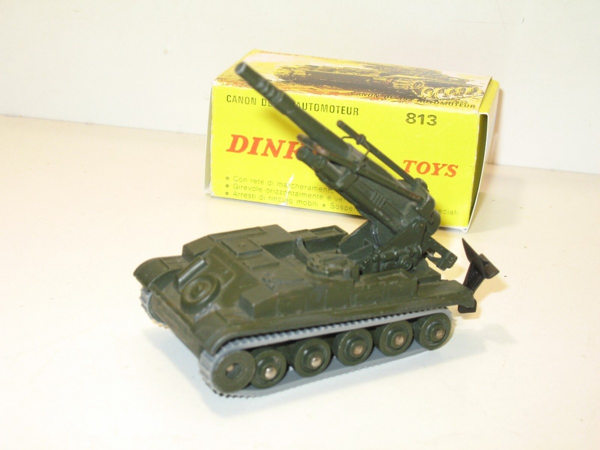 Dinky Toys Self-Propelled Gun AMX 155 Military, Gray Rubber