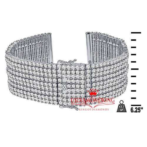High Quality Micro Pave Simulated Diamond 14K Gold Finish Watch Band Bracelet - Picture 12 of 21
