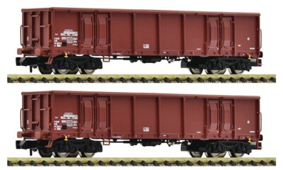 FLEISCHMANN Set 2 offene Güterwagen (830253) Gattung Eas 5948 DR Ep.IV Spur N***
