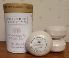 CRABTREE  EVELYN CARMELIZED FIG  BROWN SUGAR Triple Milled Soaps 3.5 oz 