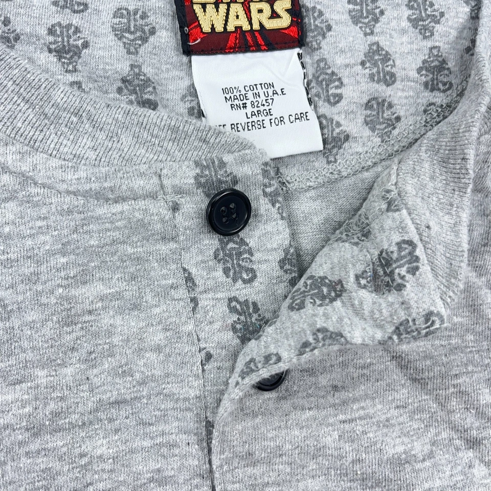 Camisa De Colección Star Wars Hombres Grande Gris Henley Camiseta Darth Maul Y2K 2000s Promo 00s Foto 4 de 4