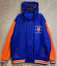 JH Design Mens New York Mets 2Time World Series Reversible Hooded Jacket 3XL NWT