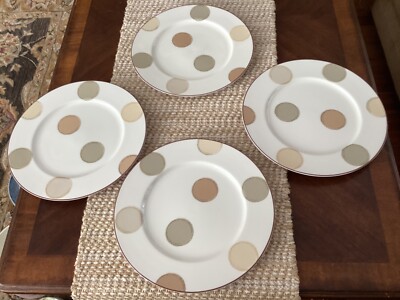 Noritake Ambience Mocha Java 7989 Lot (4) 11'' Dinner Plates GUC