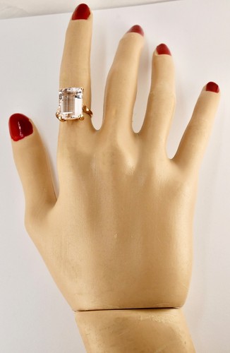 Estate 14K Rose Gold 15MM x 10MM Solitaire Light Purple Amethyst Ring Size 6 - Picture 9 of 9