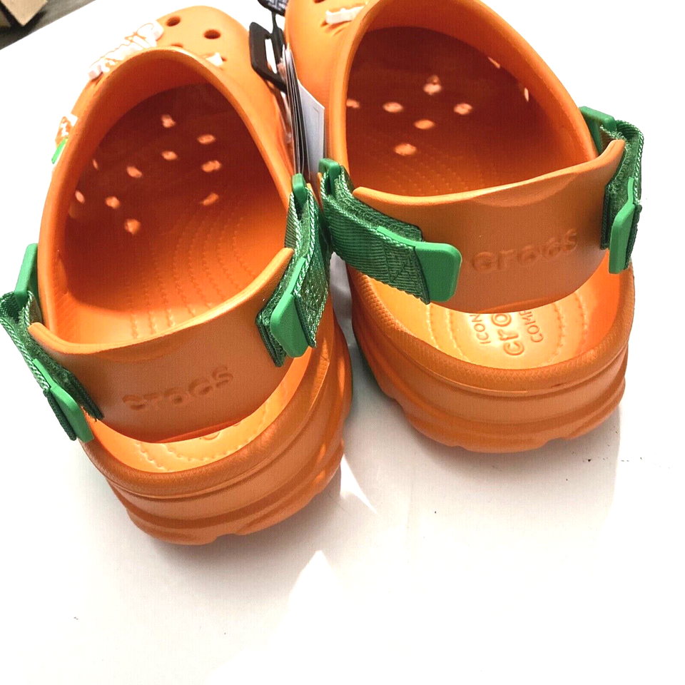 Crocs x Carrots Unisex M10/W12 Clog Classic All Terrain Orange Jibbitz