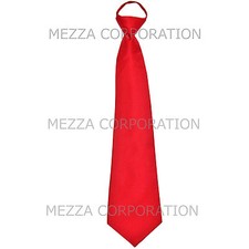 New formal men's pre-tied ready knot necktie polyester solid wedding red
