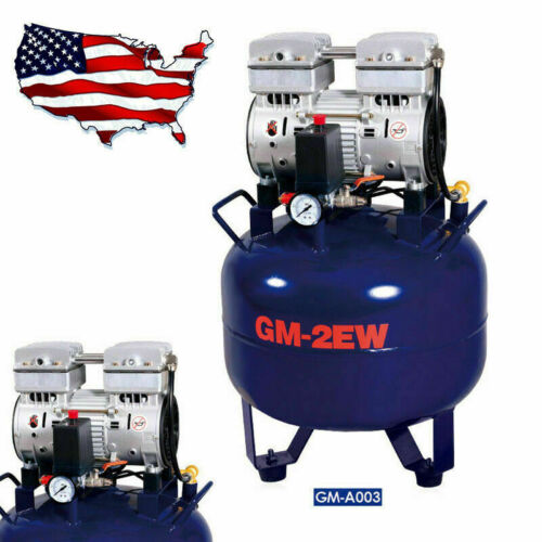 Compressore Aria Medico Odontoiatrico Portatile 32L Serbatoio Senza Olio Silenzioso 110V 850W Nuovo - Foto 2 di 10