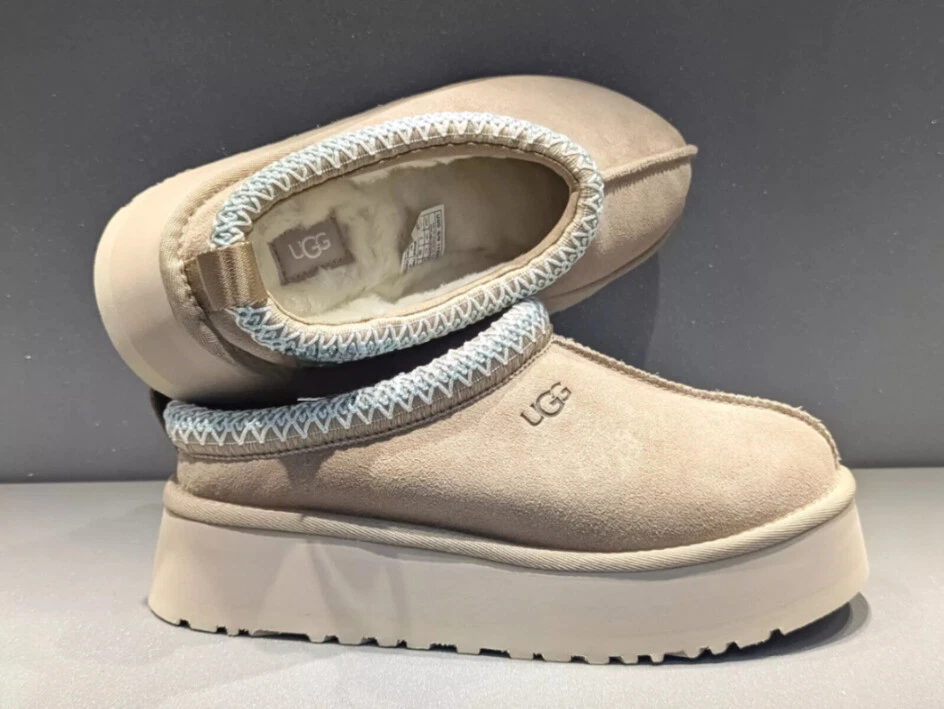 The New Women's Shoes UGG Brand Braid Tazz Platform Slippers Suede velvet