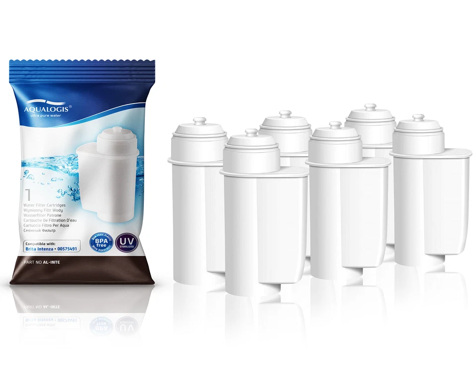 AQUALOGIS 6x Filtro de Agua Compatible con Brita Intenza para Siemens EQ.3 EQ.6 EQ.7 EQ.9