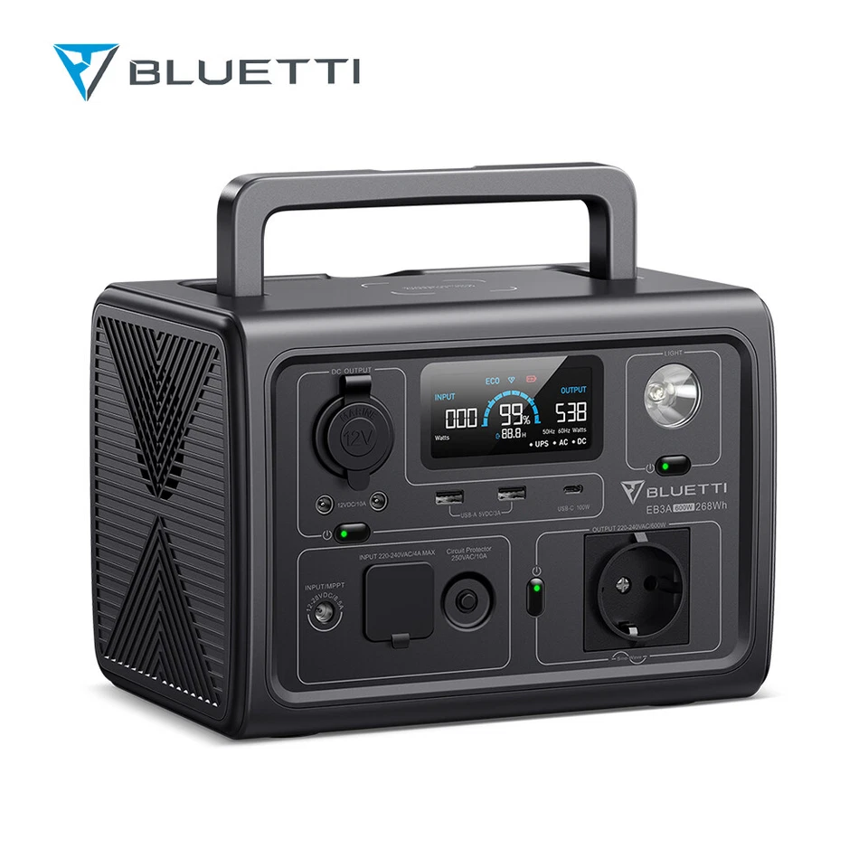 BLUETTI EB3A 600W Powerstation LiFePO4 268Wh Solargenerator Tragbare Camping - Bild 2 von 4