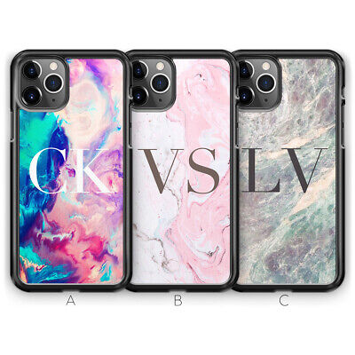 Personalised Marble Monogram Initial Phone Case For iPhone 12 Mini 11