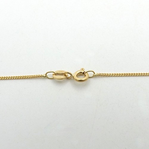 Solid 18k Gold Cuban Curb Link Pendant Chain Necklace 18in Italy 750 - Picture 4 of 7