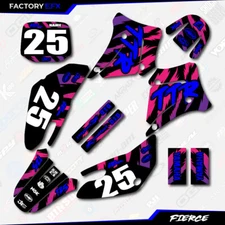 Retro Blk Blue Fierce Racing Graphics Kit fit 00-07 YAMAHA TTR125 TTR 125 decals