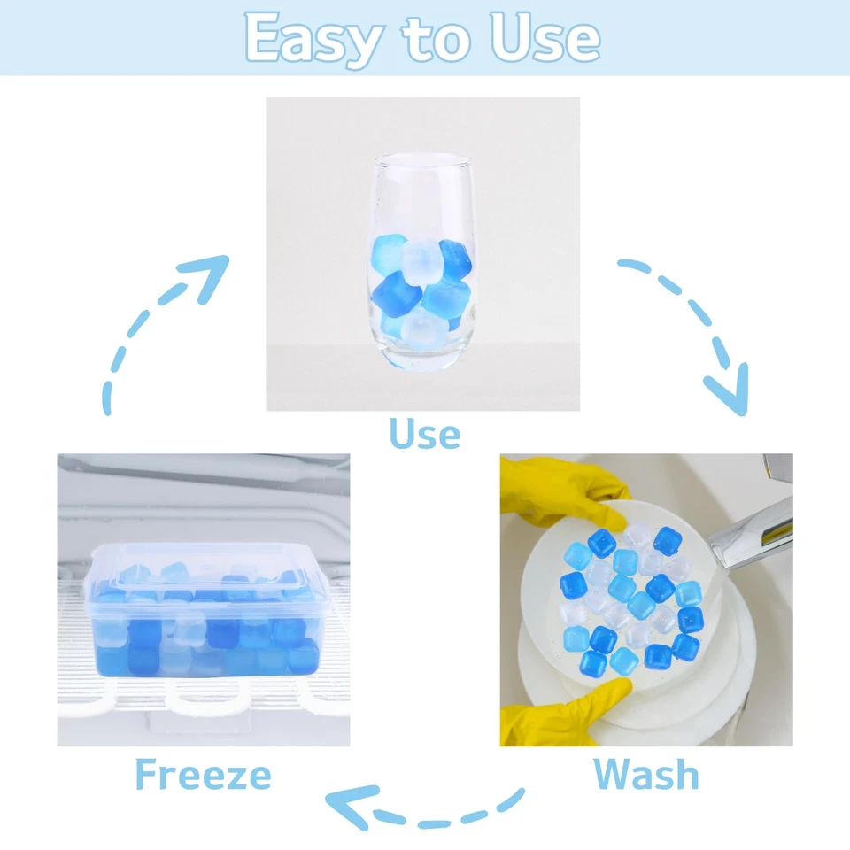 Reusable Ice Cube with Lid & Bin, 60 Pack Plastic Ice Cubes for Drinks BPA Fr... - Image 4 of 4