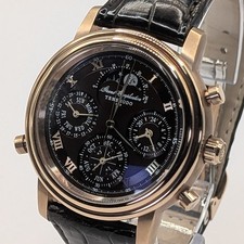 Tenshodo Grand Complication Vandyke Brown Quartz Chronograph Moonphase overhaul